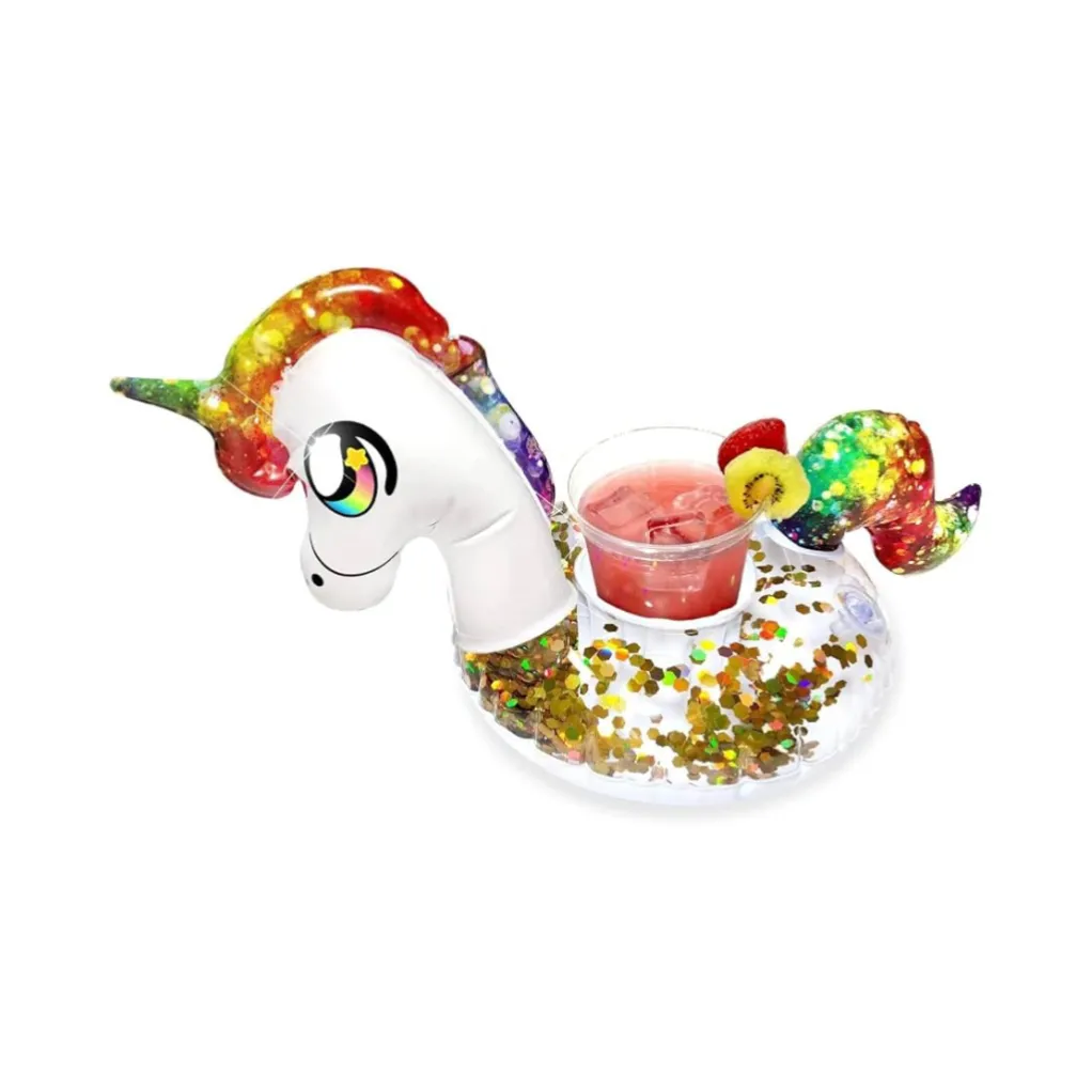 [PCL1727-UNIG] GLITTER ANIMALS DRINK FLOAT - GLITTER UNICORN